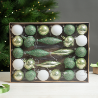 Набор елочных шаров KREAFORTA ø5-14 см зеленый 26 шт.