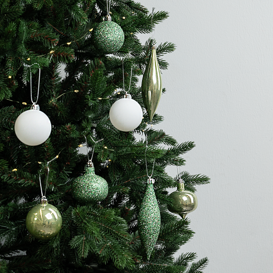 Набор елочных шаров KREAFORTA ø5-14 см зеленый 26 шт.