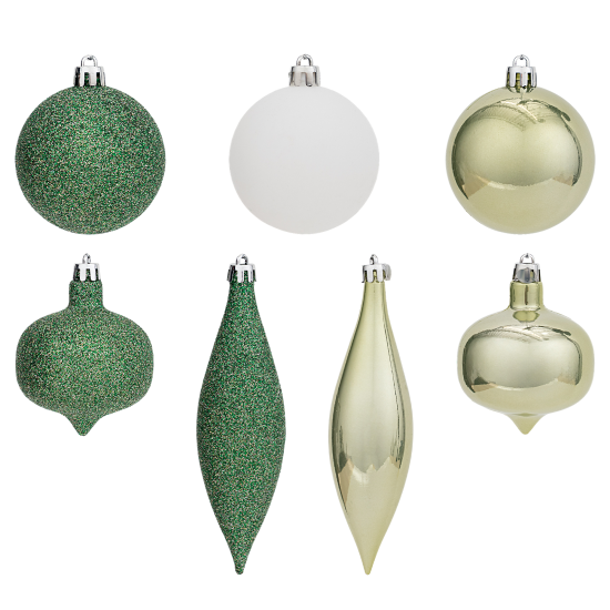Набор елочных шаров KREAFORTA ø5-14 см зеленый 26 шт.