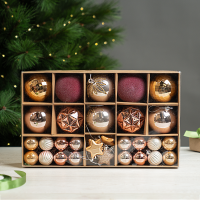 Набор елочных шаров KREAFORTA ø4-8 см розовый 48 шт.