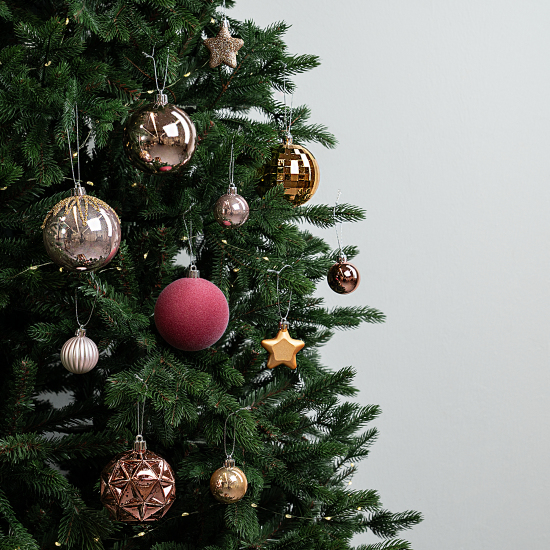 Набор елочных шаров KREAFORTA ø4-8 см розовый 48 шт.