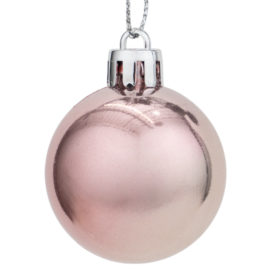Набор елочных шаров KREAFORTA ø4-8 см розовый 48 шт.