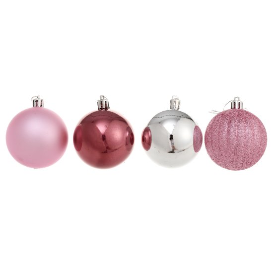 Набор елочных шаров KREAFORTA ø6 см розово-серый 24 шт.