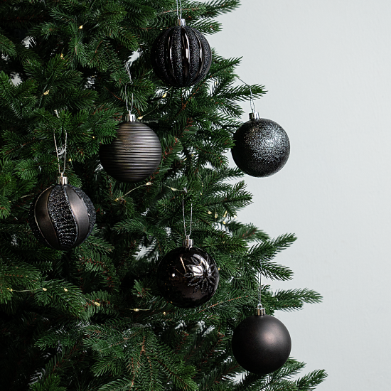 Набор елочных шаров KREAFORTA ø8 см черный 12 шт.