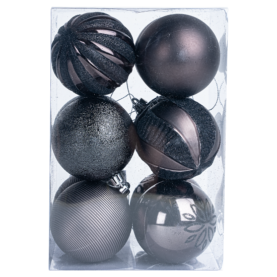 Набор елочных шаров KREAFORTA ø8 см черный 12 шт.