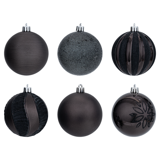 Набор елочных шаров KREAFORTA ø8 см черный 12 шт.