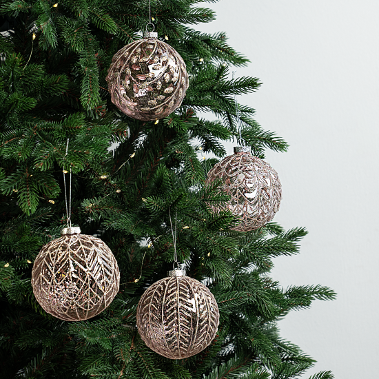 Набор елочных шаров KREAFORTA ø10 см розовый 4 шт.