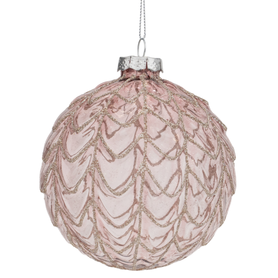 Набор елочных шаров KREAFORTA ø10 см розовый 4 шт.