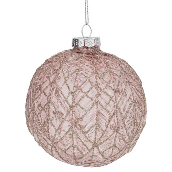 Набор елочных шаров KREAFORTA ø10 см розовый 4 шт.