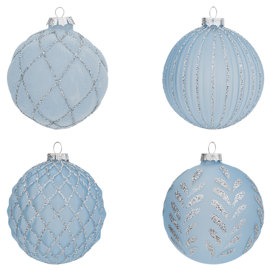 Набор елочных шаров KREAFORTA ø10 см голубой 4 шт.