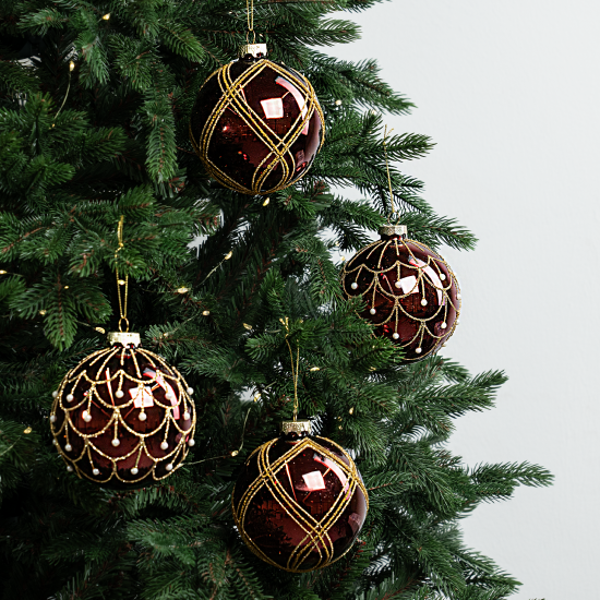 Набор елочных шаров KREAFORTA ø10 см красный 4 шт.