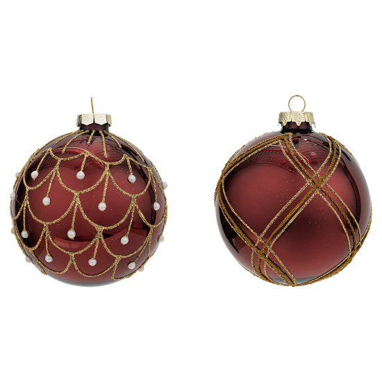 Набор елочных шаров KREAFORTA ø10 см красный 4 шт.
