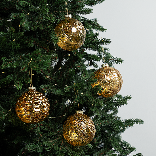 Набор елочных шаров KREAFORTA ø10 см золотой 4 шт.