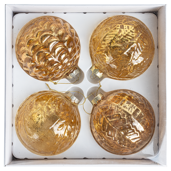 Набор елочных шаров KREAFORTA ø10 см золотой 4 шт.