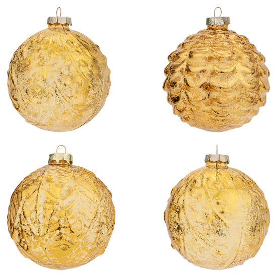 Набор елочных шаров KREAFORTA ø10 см золотой 4 шт.