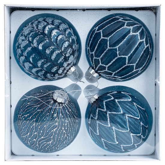 Набор елочных шаров KREAFORTA ø10 см синий 4 шт.