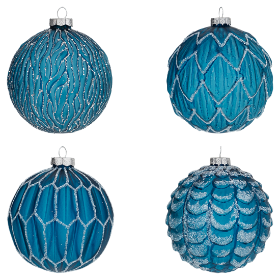 Набор елочных шаров KREAFORTA ø10 см синий 4 шт.