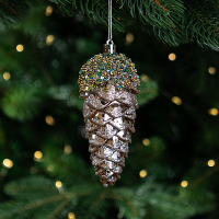 Украшение декоративное KREAFORTA Шишка 16 см зеленый