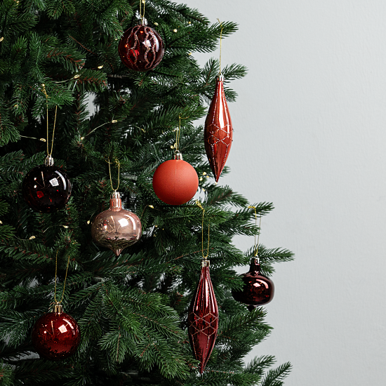 Набор елочных шаров KREAFORTA ø5-14 см бургунди 26 шт.