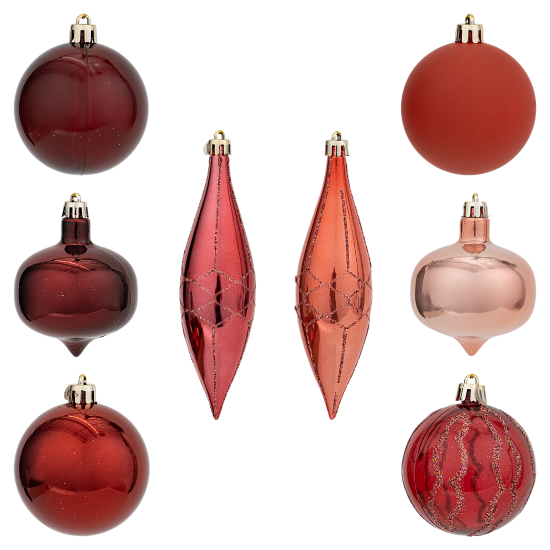 Набор елочных шаров KREAFORTA ø5-14 см бургунди 26 шт.