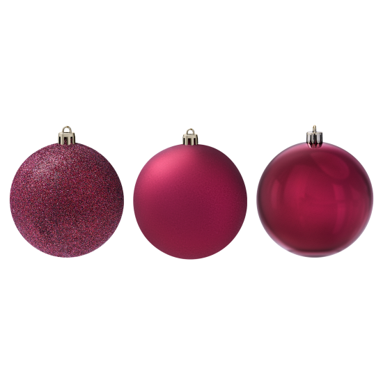 Набор елочных шаров KREAFORTA ø10 см темно-розовый 8 шт.