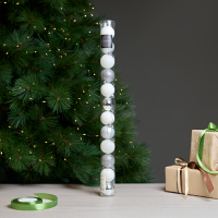 Набор елочных шаров KREAFORTA ø5 см серый 12 шт.