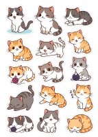 Наклейка Симфония Котики 30x20 см