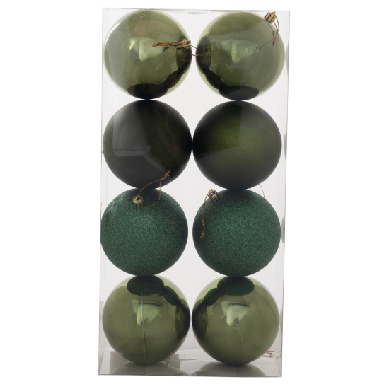 Набор елочных шаров KREAFORTA ø10 см зеленый 8 шт.