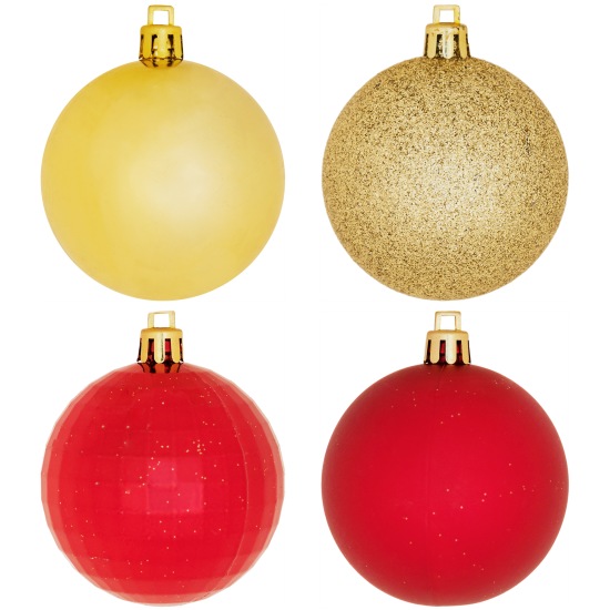 Набор елочных шаров KREAFORTA ø6 см золотисто-красный 24 шт.