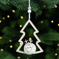 Украшение декоративное подвесное KREAFORTA Елка 11 см серый