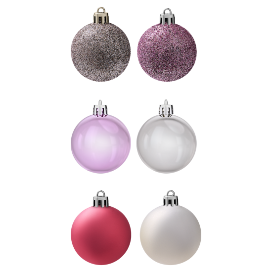 Набор елочных шаров KREAFORTA ø5 см розовый 12 шт.