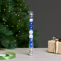 Набор елочных шаров KREAFORTA ø3 см сине-серый 10 шт.