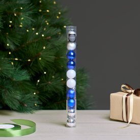 Набор елочных шаров KREAFORTA ø3 см сине-серый 10 шт.