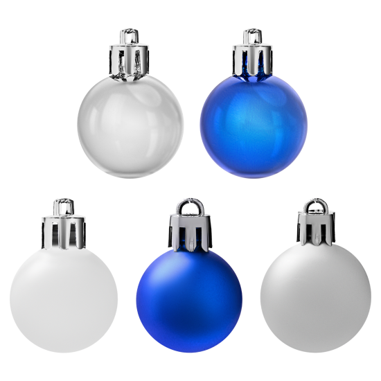 Набор елочных шаров KREAFORTA ø3 см сине-серый 10 шт.