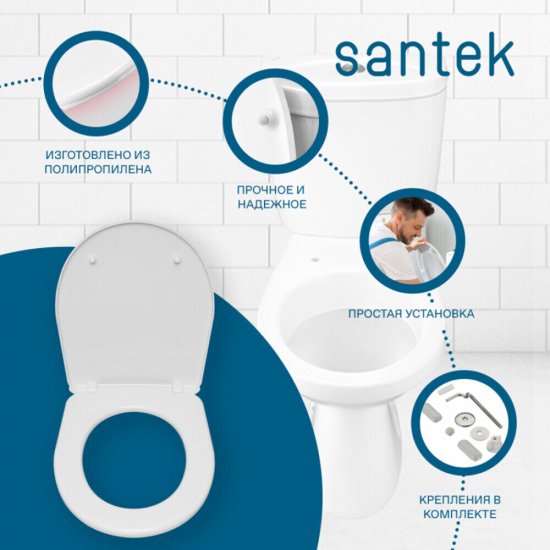 Унитаз-компакт Santek Анимо с горизонтальным выпуском с сиденьем полипропилен (1.WH11.0.035)