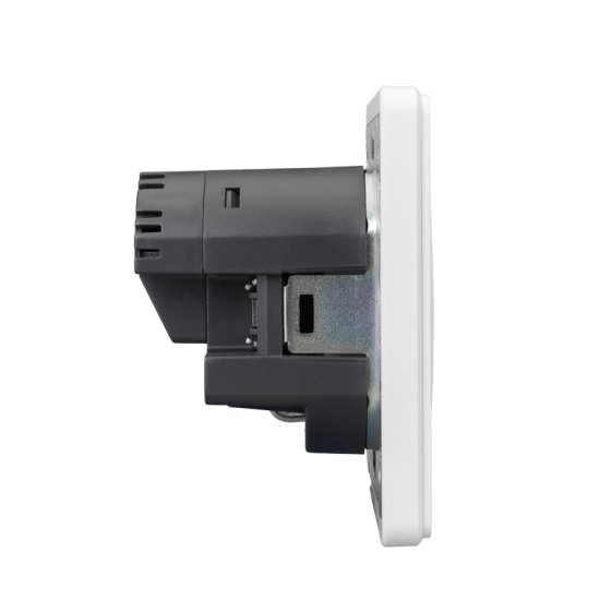 Розетка встраиваемая Kranz Round с заземлением со шторками USB A-C цвет перламутр
