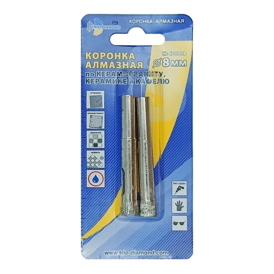 Коронка алмазная Trio-Diamond (400008) по плитке d8 мм (2 шт.)