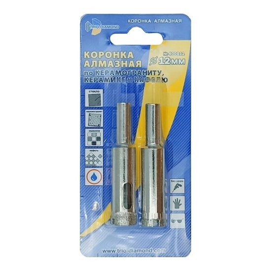 Коронка алмазная Trio-Diamond (400012) по плитке d12 мм (2 шт.)