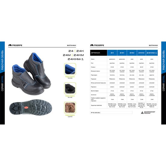 Ботинки рабочие для сварщика кожаные с защитным подноском размер 45 черные Prosafe Profi (24К)
