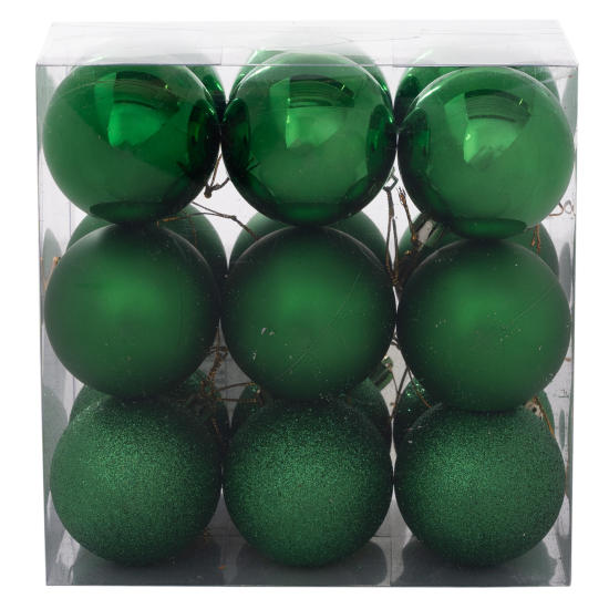 Набор елочных шаров KREAFORTA ø6 см зеленый 18 шт.
