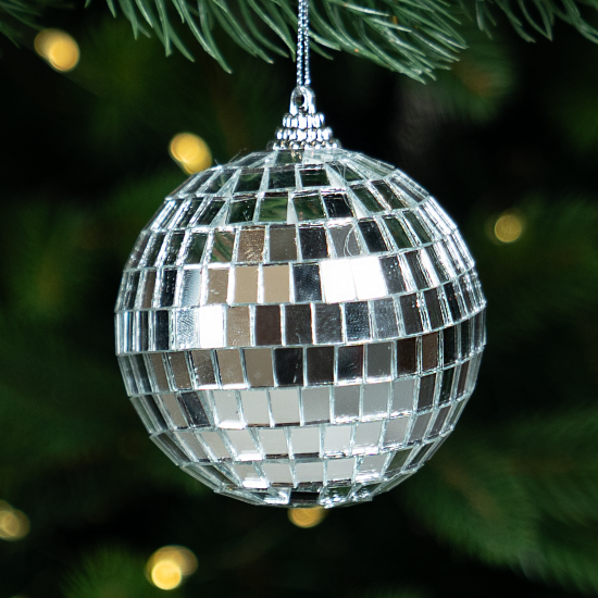 Шар елочный KREAFORTA зеркальный ø8 см серый