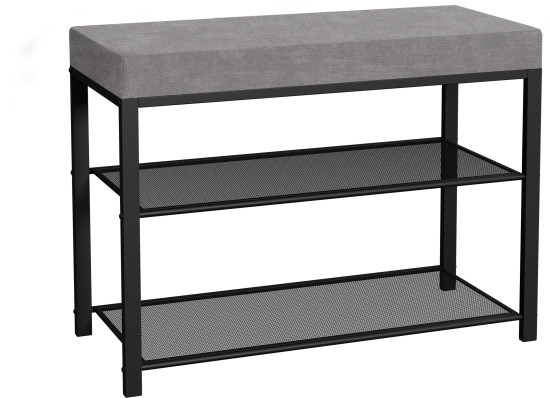 Банкетка ЗМИ Торонто 23S 67x49x30 см 2 полки металл цвет черно-серый