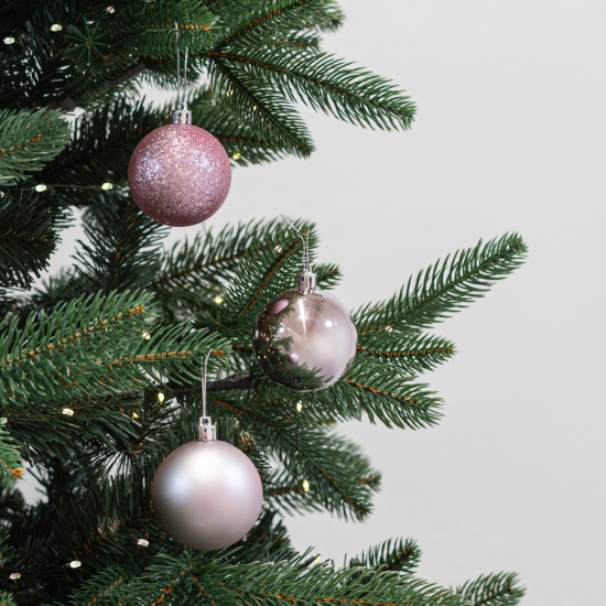 Набор елочных шаров KREAFORTA ø6 см розовый 18 шт.