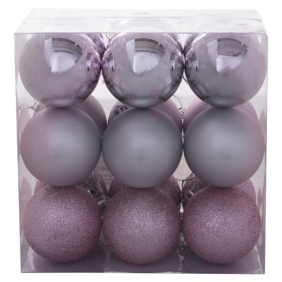 Набор елочных шаров KREAFORTA ø6 см розовый 18 шт.