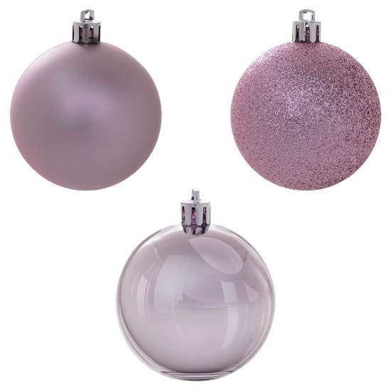 Набор елочных шаров KREAFORTA ø6 см розовый 18 шт.