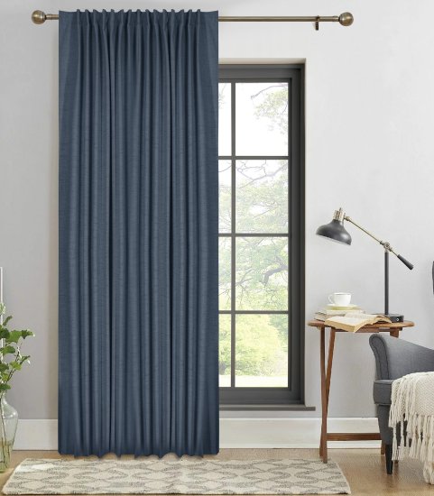 Штора на ленте со скрытыми петлями блэкаут KREAFORTA Plaga 200x300 см цвет синий