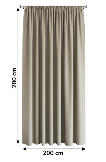 Штора на ленте Senso 200x280 см цвет бежевый