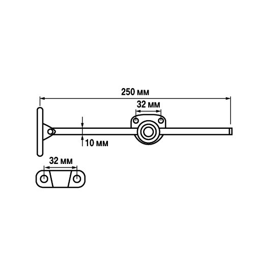 Кронштейн мебельный барный 0.2 мм цвет серый