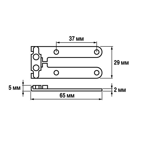 Накладная петля 130x15 мм 2 шт.