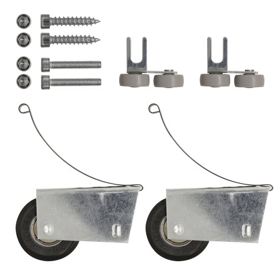 Комплект роликов для шкафа купе 55x40x40 мм 20 кг сталь цвет серый.